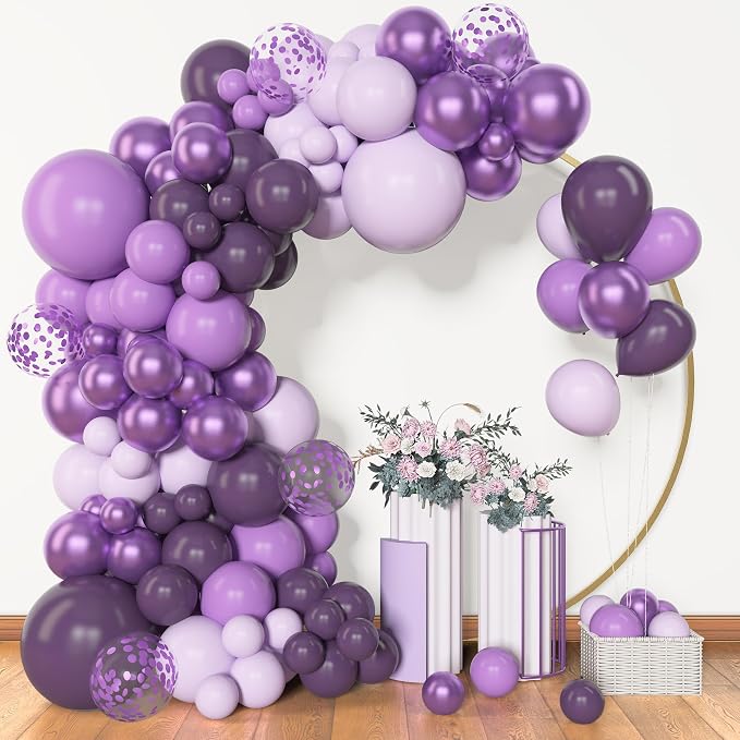 Amandir 153pcs Purple Balloon Garland Arch Kit Different Sizes | 18 12 10 5 by Amandir