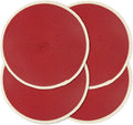 Round Placemats Set of 4, Woven Table Mats, Thin Edge, New Red | Braided Paper by Noctiflorous