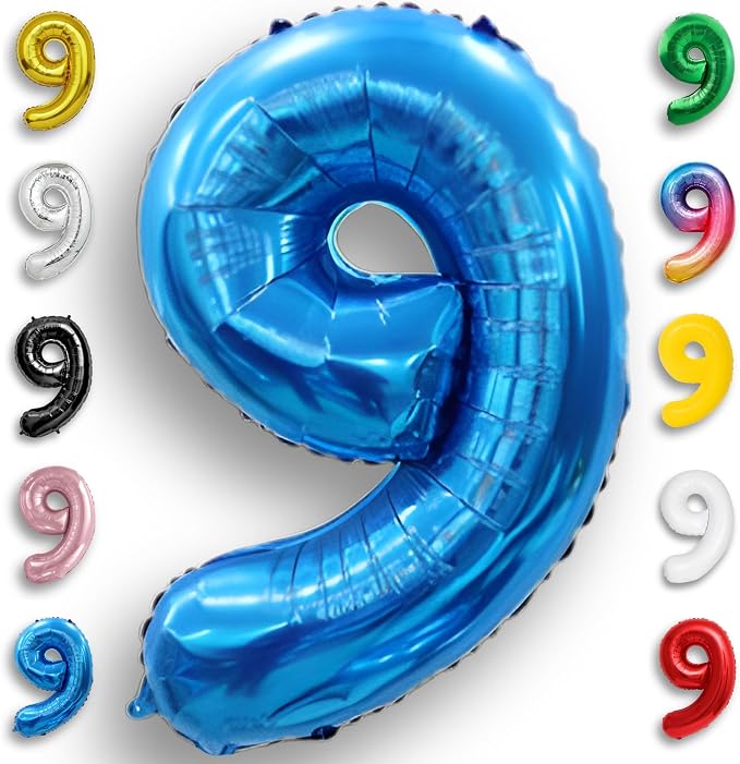 Blue Number Balloon 9 Mylar Foil Balloons 16 inch by Unknown