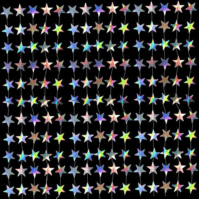 Iridescent Star Garland Party Decorations - Image 3