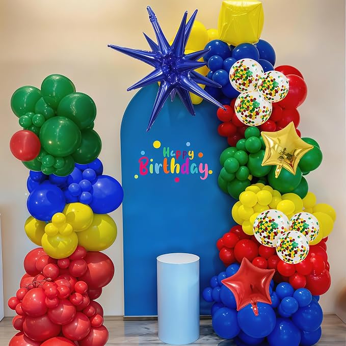 Red Yellow Green Blue Balloon Arch Kit 123Pcs Rainbow Balloons Garland - Image 3