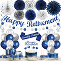 Vlipoeasn Blue Silver Retirement Decorations by Vlipoeasn