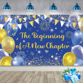 Blue Gold The Beginning of A New Chapter Backdrop Banner Photography Background by SMENGGIL