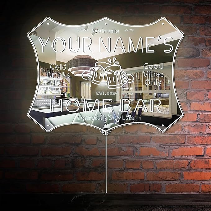 ADVPRO Personalized Your Name Home Bar RGB Dynamic Glam LED Sign - Cut-to-Edge Shape - Smart 3D Decoration - Multicolor Signage st06s64-fnd-p11d-tm-c