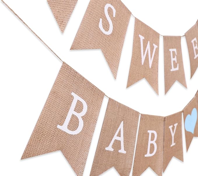 Sweet Baby Boy Burlap Banner - Image 7