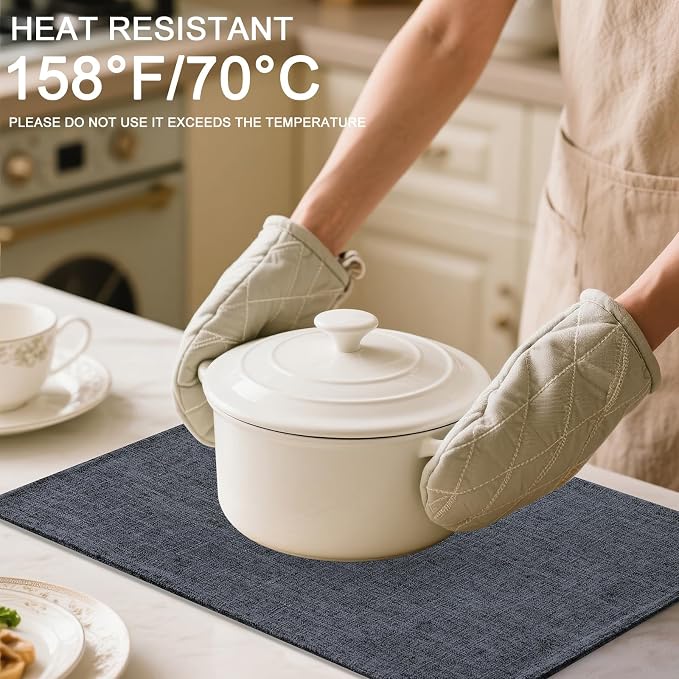Homaxy Cloths Placemats for Dining Table Set of 8, Charcoal Gray | Heat - Image 3