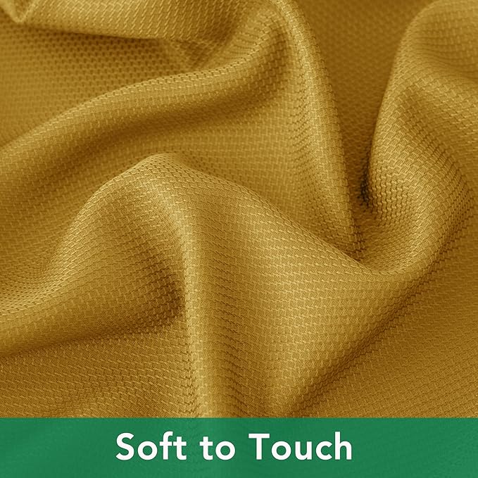 Biscaynebay Textured Fabric Rectangle Christmas Tablecloths 70x120 Inch, Gold Water Resistant Tablecloths for Dining, Kitchen, Wedding, Parties etc. Machine Washable