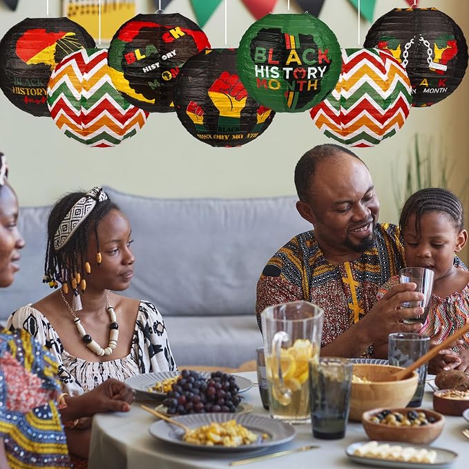 Panelee 12 Pcs Black History Month Party Decorations Paper Lanterns 8 Inches - Image 4