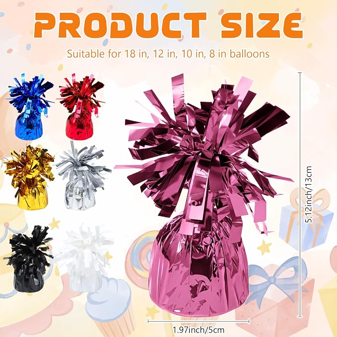 2 Pcs Balloon Weights Pink Metallic Anchor Balloon Holder - Image 2
