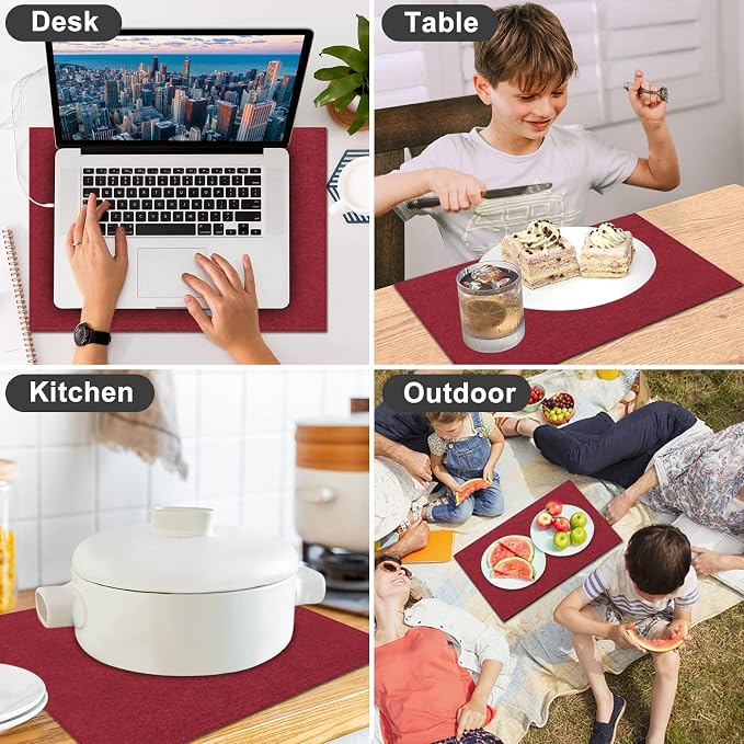 Cloth Placemats Set of 6, Cotton Linen Blend Machine Washable Durable Linen - Image 7