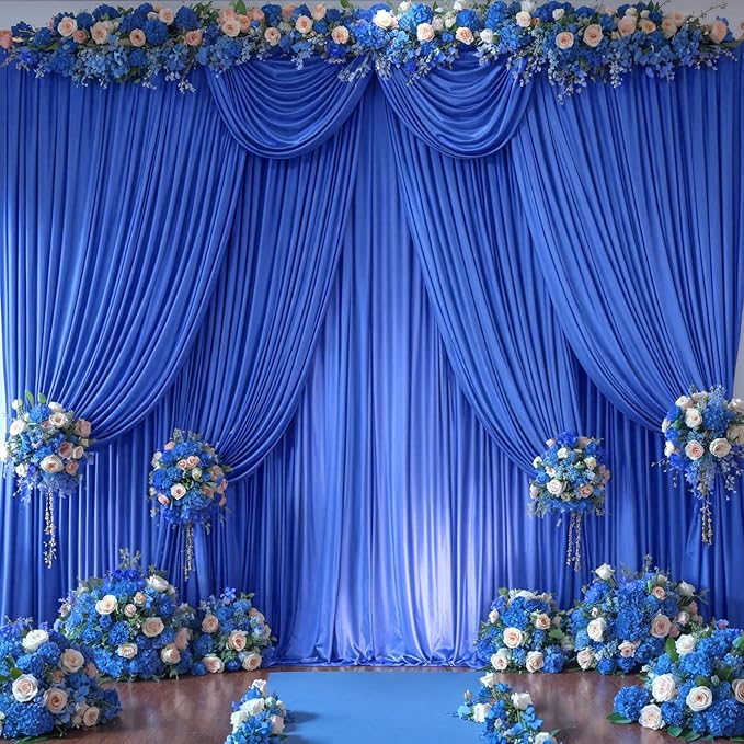 8 Panels Royal Blue Backdrop Curtains - Image 2