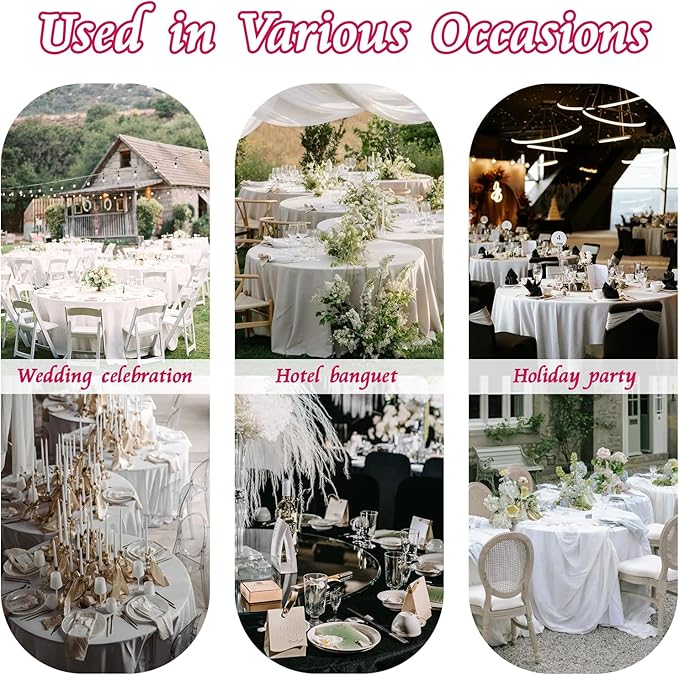 KKJIAF 1 Pack 108 Inch Round Table Cloth, Hot Pink Overlay Round Satin Table Cover, Silky Satin Dining Tablecloths for Wedding Buffet Parties Banquet Decoration