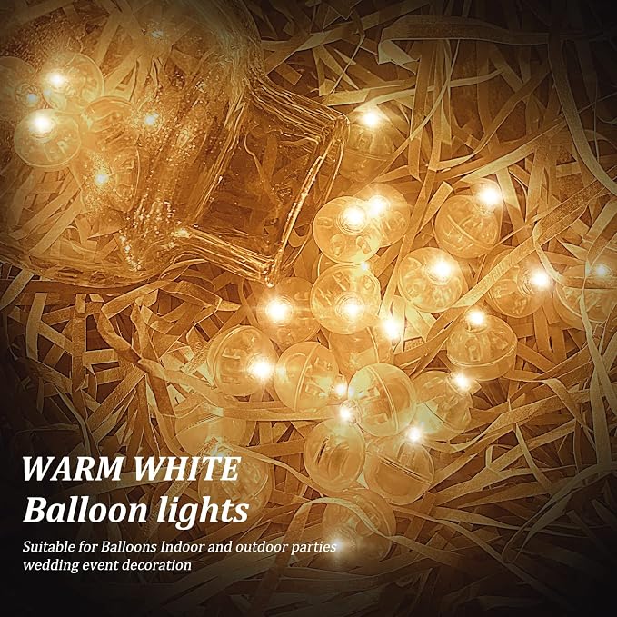 50pcs LED Warm White Balloon Lights, Round LED Mini Lights - Image 4