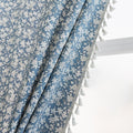 ENJOYBRIDAL White Floral 63 Inch Curtains 2 Panel Set Semi Sheer Blue Drapes by ENJOYBRIDAL