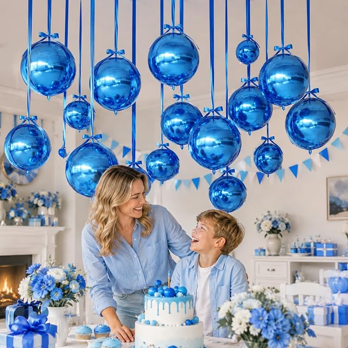 Blue Round Foil Balloons - Image 5