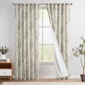 jinchan Floral Linen Curtains Lined 108 Inch Farmhouse Back Tab 2 Panels | by JINCHAN
