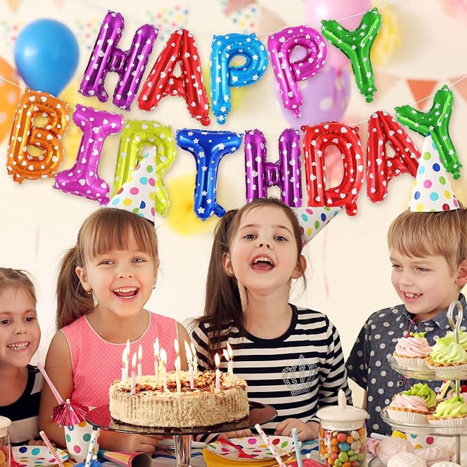 Happy Birthday Balloons Banner, Foil Balloon Personalized Name Letters Balloons - Image 4