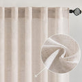 MIULEE Natural White Linen Curtains 52x84 Inch Long by MIULEE