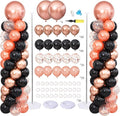 Rose Gold and Black Balloon Column Stand Kit Set of 2 by ZyloonDecoration