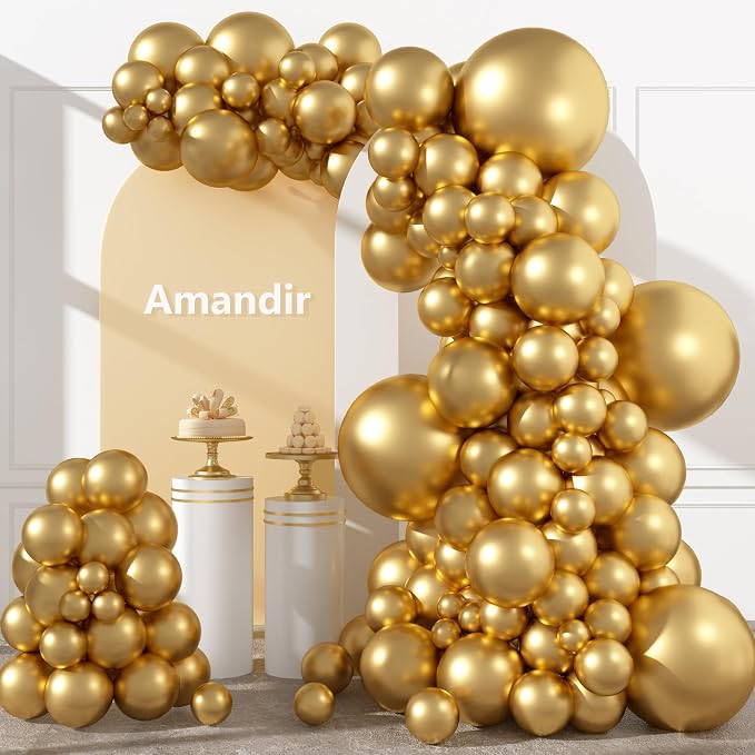 Amandir 153pcs Metallic Gold Balloons Arch Garland Kit Different Sizes | 18 12 - Image 2