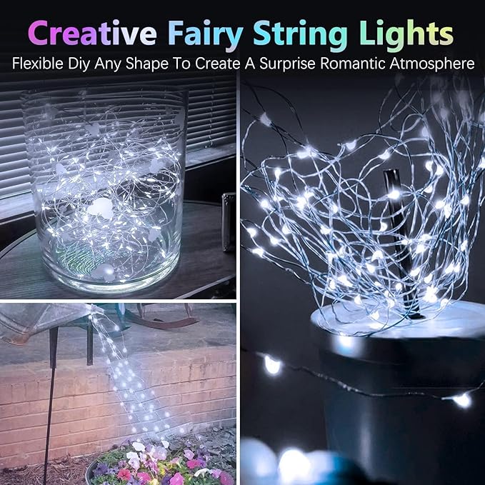 6 Pack Fairy Lights Battery Operated with Timer, Each 20FT 60LED Christmas String Lights Outdoor Indoor, Cuttable Battery Twinkle Light for Bedroom Home Wedding DIY Christmas Decorations (Cool White)