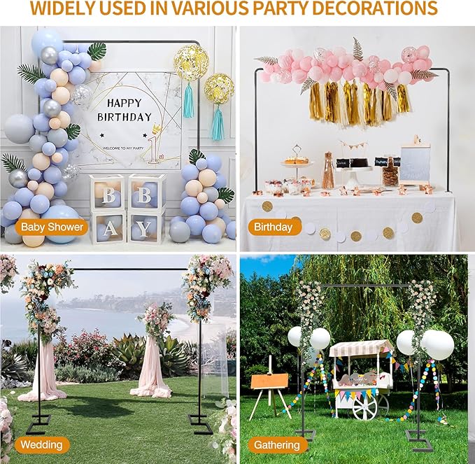 8.2FT Square Wedding Arch, Metal Backdrop Stand Heavy Duty Adjustable | Extra 2 - Image 5