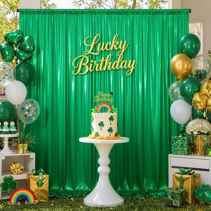 20ftx10ft Green Sequin Backdrop Curtain - Image 8
