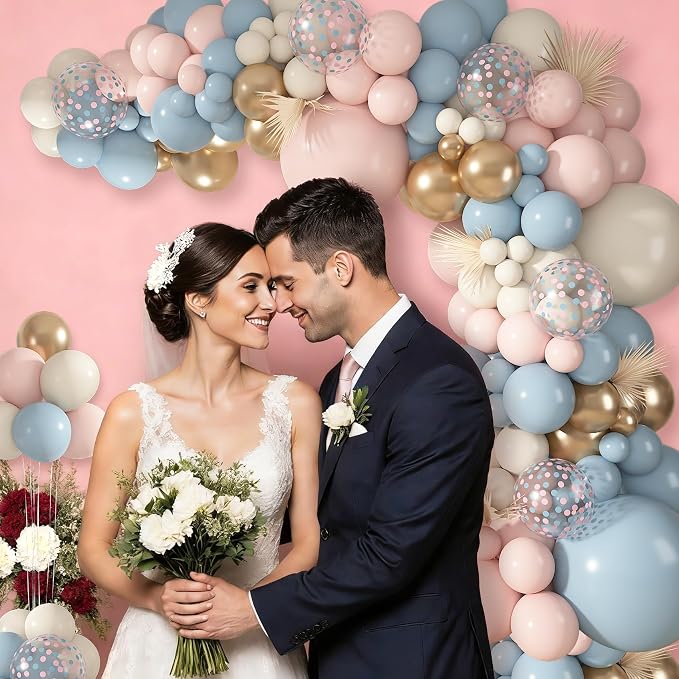 152Pcs Pink Blue Balloons Garland Arch Kit Different Size | Gender Reveal Dusty - Image 5