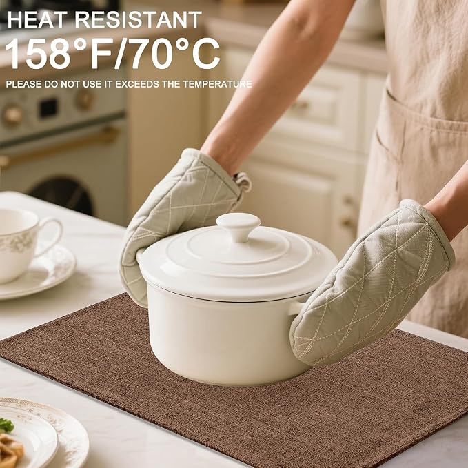 Homaxy Cloths Placemats for Dining Table Set of 4, Cotton Linen Blend Table Mats - Image 3