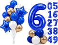 PartyWoo Number Balloons 40 Inch Blue Number 6 Kit by PartyWoo