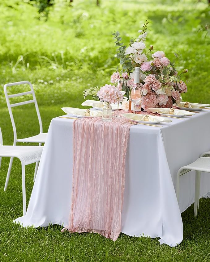 Pureegg 2-Pack Cheesecloth Table Runner, Baby Shower, Wedding and Farmhouse - Image 7