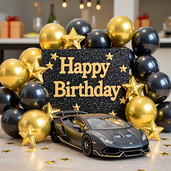 Black and Gold Balloons 100 Pack 12 Inch Metallic Black Gold Extra Thick Latex - Image 5