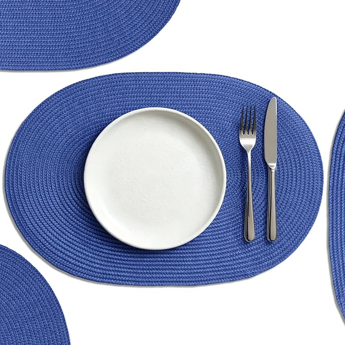 AHHFSMEI Placemats Set of 4 for Dining Table Washable Woven Non-Slip 18x12 by AHHFSMEI