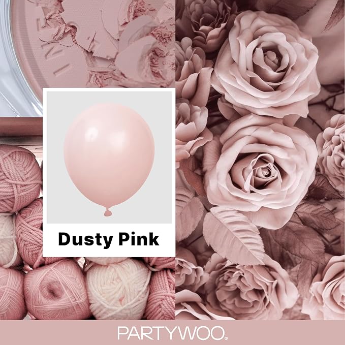 PartyWoo Dusty Pink Balloons 120pcs Lilac Pink Color 18 12 10 5 Inch | 18 12 10 - Image 2