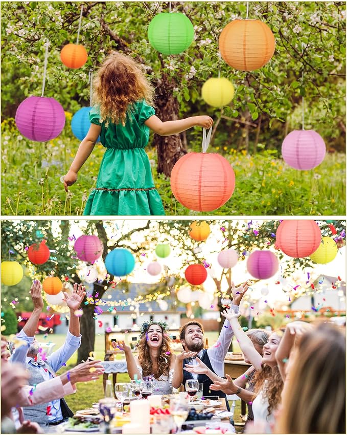 Treela 80 Pcs Paper Lanterns Chinese Japanese Paper Lanterns Classroom Party - Image 7