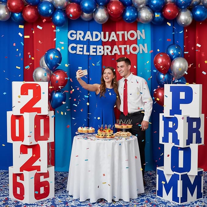 Queekay 8 Pcs Prom Column Standup Photo Booth Decorations 2026 Prom Backdrop - Image 5