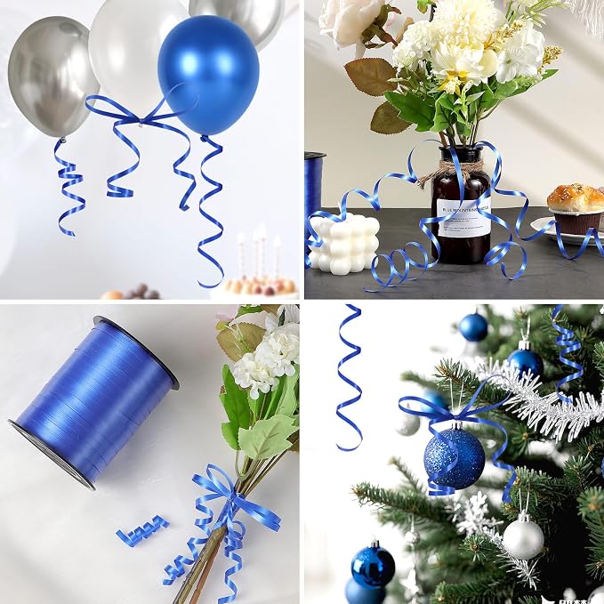 500 Yards Blue Curling Ribbon, 1/5 Inch Wide Balloons String Ribbons - Image 6