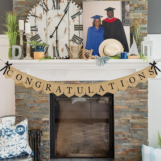 Congratulations Burlap Banner - Image 5