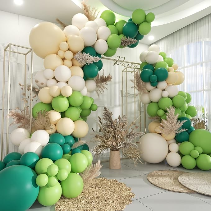 Green White Balloon Arch Kit by MOXMAY