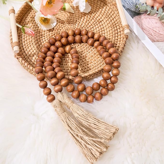 OMISHE 59in Wood Bead Garland by OMISHE