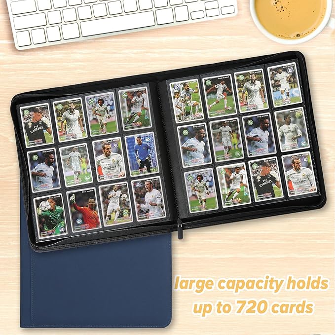 Trading Card Binder 12 Pocket, 720 Pockets Card Binders, Card Collection Binder, Card Album Folder for MTG, TCG, Sports Cards, Game Cards (Dark Blue)