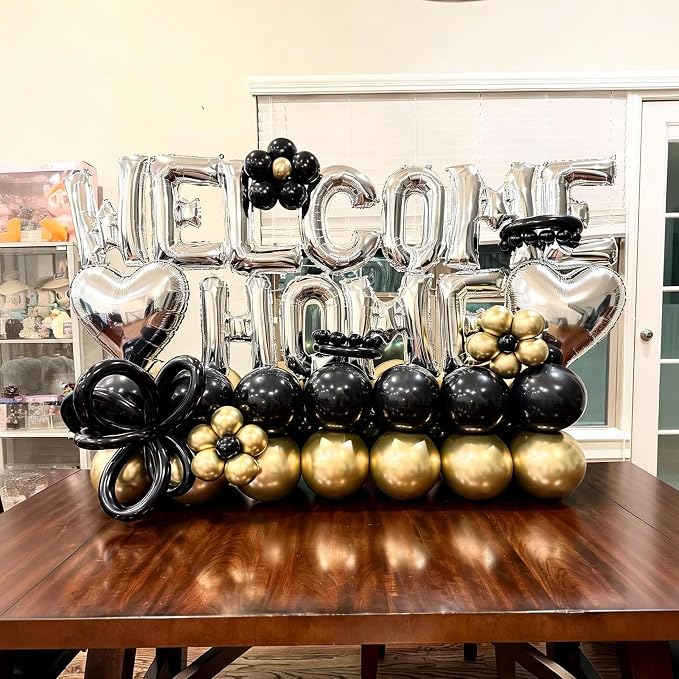 Welcome Home Balloons Silver, 16Inch Welcome Home Foil Balloons Banner - Image 3