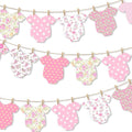 Pink Floral Baby Shower Banner for Girls, Baby Girl Onesie Garland, Boho Pink by C+L+cooper+life