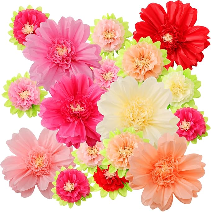 TaoBary Large Colorful Tissue Paper Flowers Giant Fiesta Paper Pom Poms by TaoBary