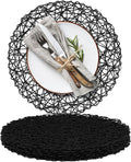 AHHFSMEI Paper Braided Round Placemats Set of 6 Natural Non-Slip Heat Resistant by AHHFSMEI