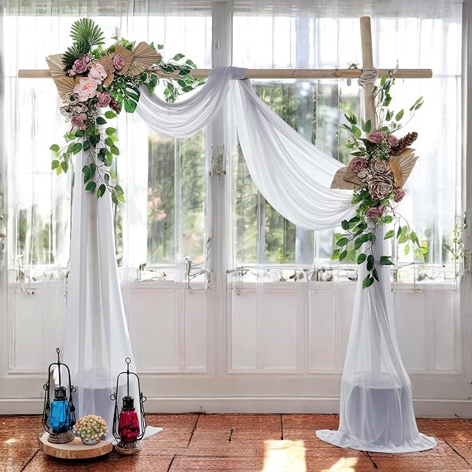 MDS Halloween Chiffon Draping Fabric - 1 Panel, 30" Wide x 100ft Long - Sheer Spooky Arbor & Canopy Drapery for Haunted House Backdrops, Party Ceilings, DIY Costumes & Themed Events - Cool Gray