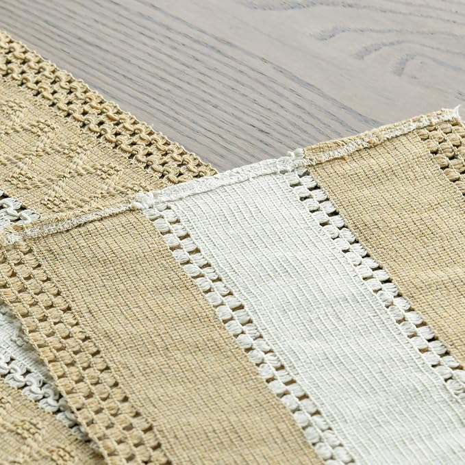 Artoid Mode Burlap Brown Farmhouse Woven Table Runner 12x90 Inch | Seasonal - Image 5