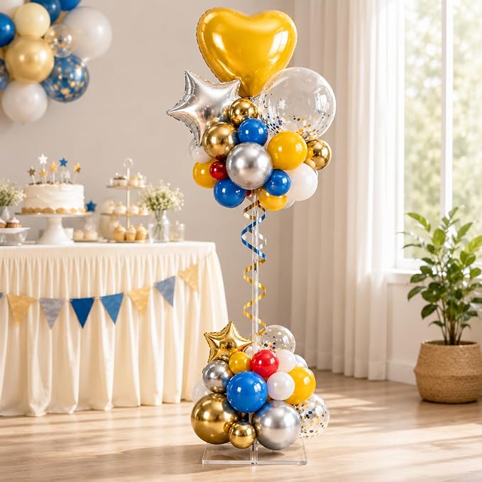 6-Pack Clear Acrylic Balloon Stand Kit, Adjustable Height 11.81–23.62 Inches - Image 5