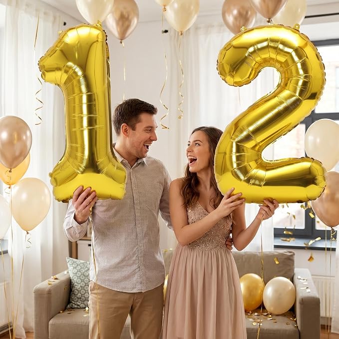 Number 12 Balloon Foil Mylar Balloons - Image 2