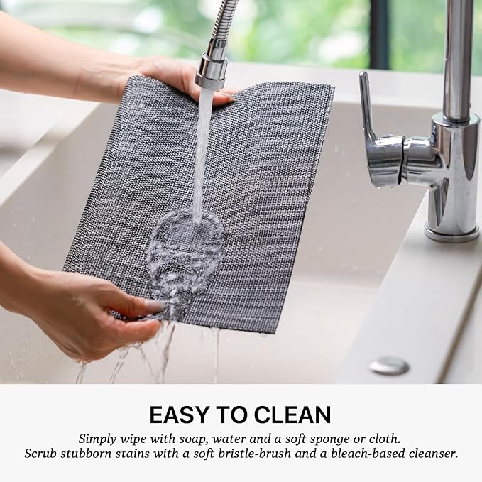 LEXMORE Placemats Set of 8 Vinyl/Plastic Woven Place Mats - Image 4